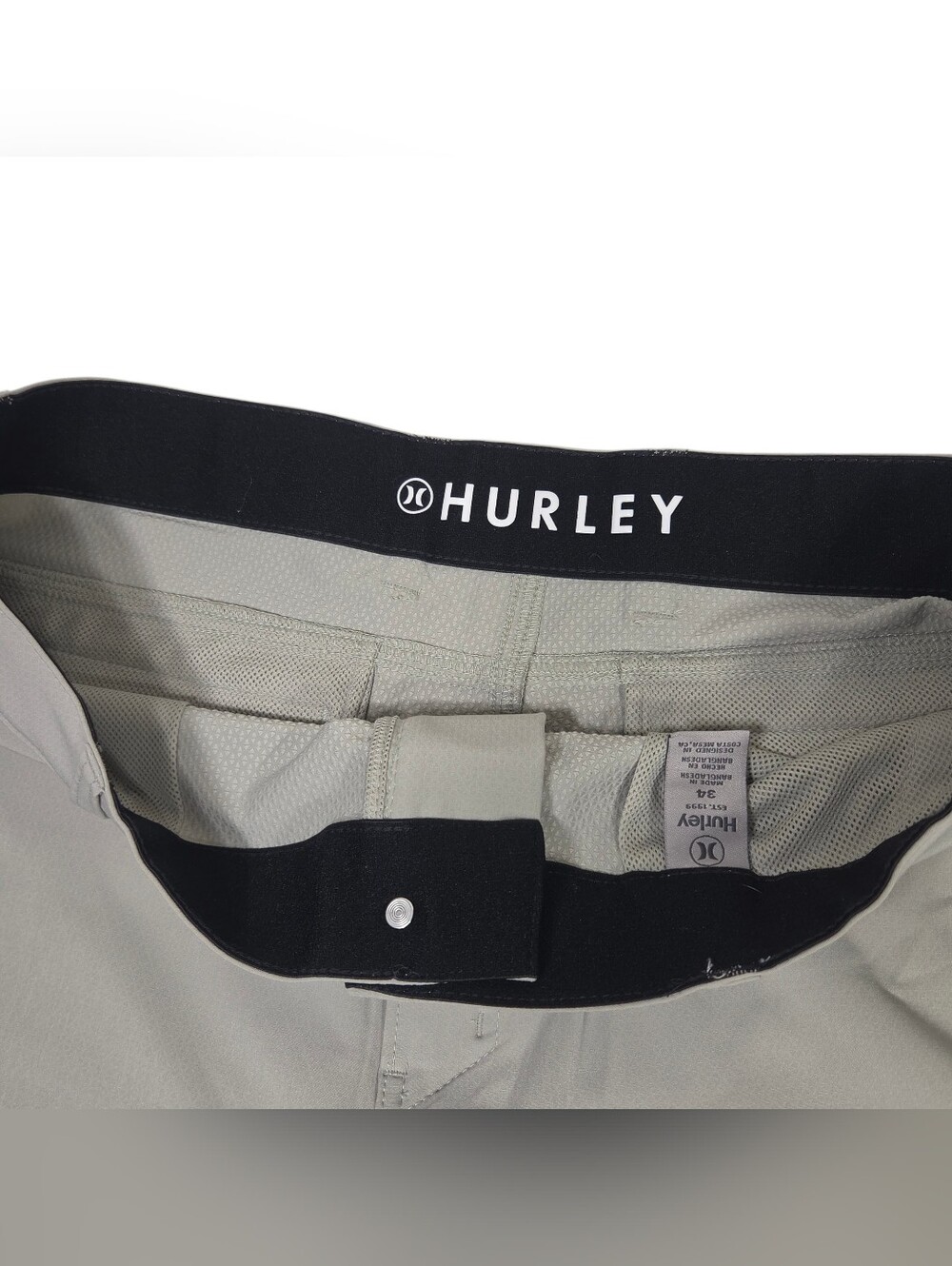 Hurley Men's Light Gray Hybrid Shorts. Waist 34 - Picture 4 of 7